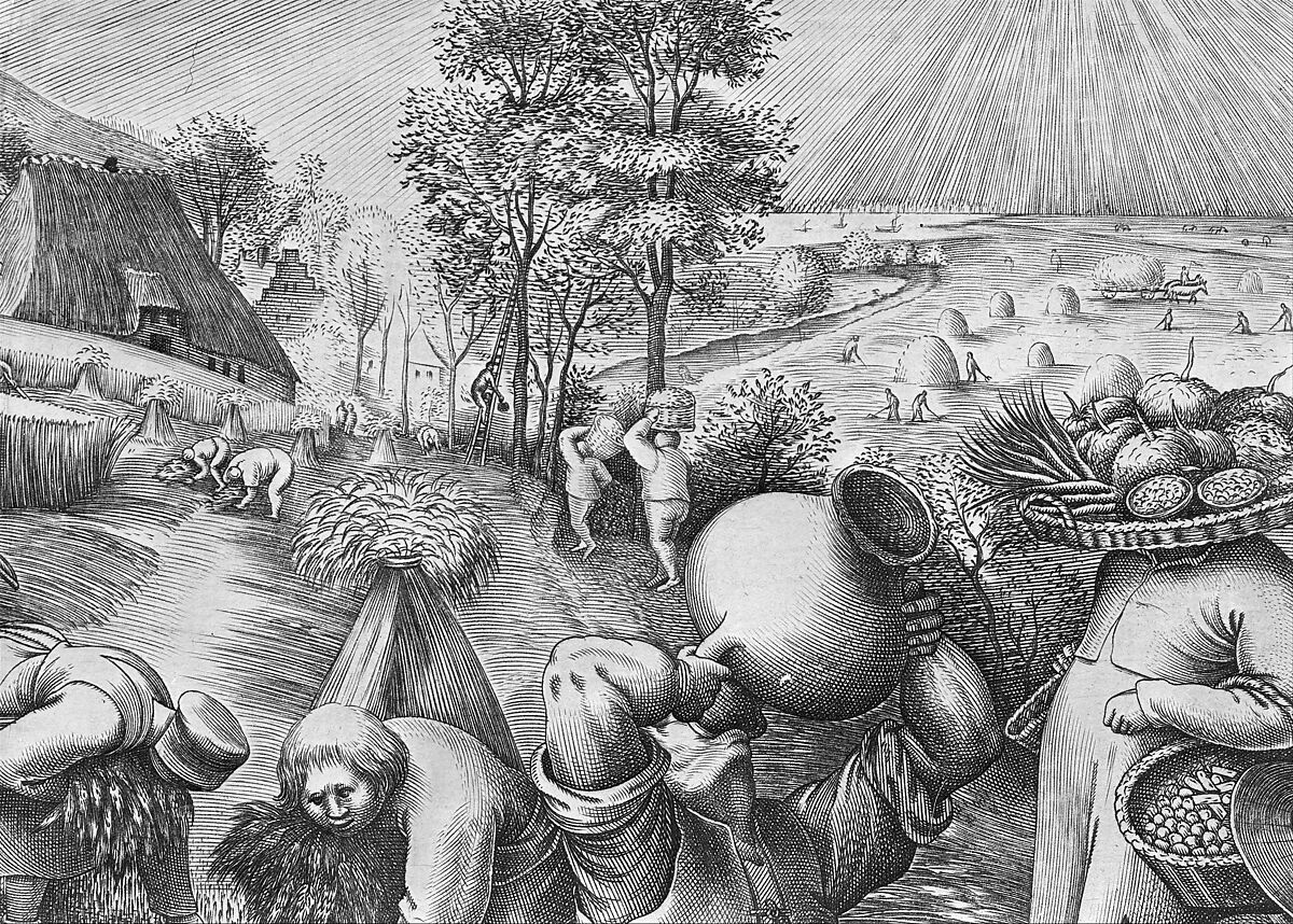 Summer (Aestas), from "The Seasons", Pieter van der Heyden (Netherlandish, ca. 1525–1569), Engraving; first state of two