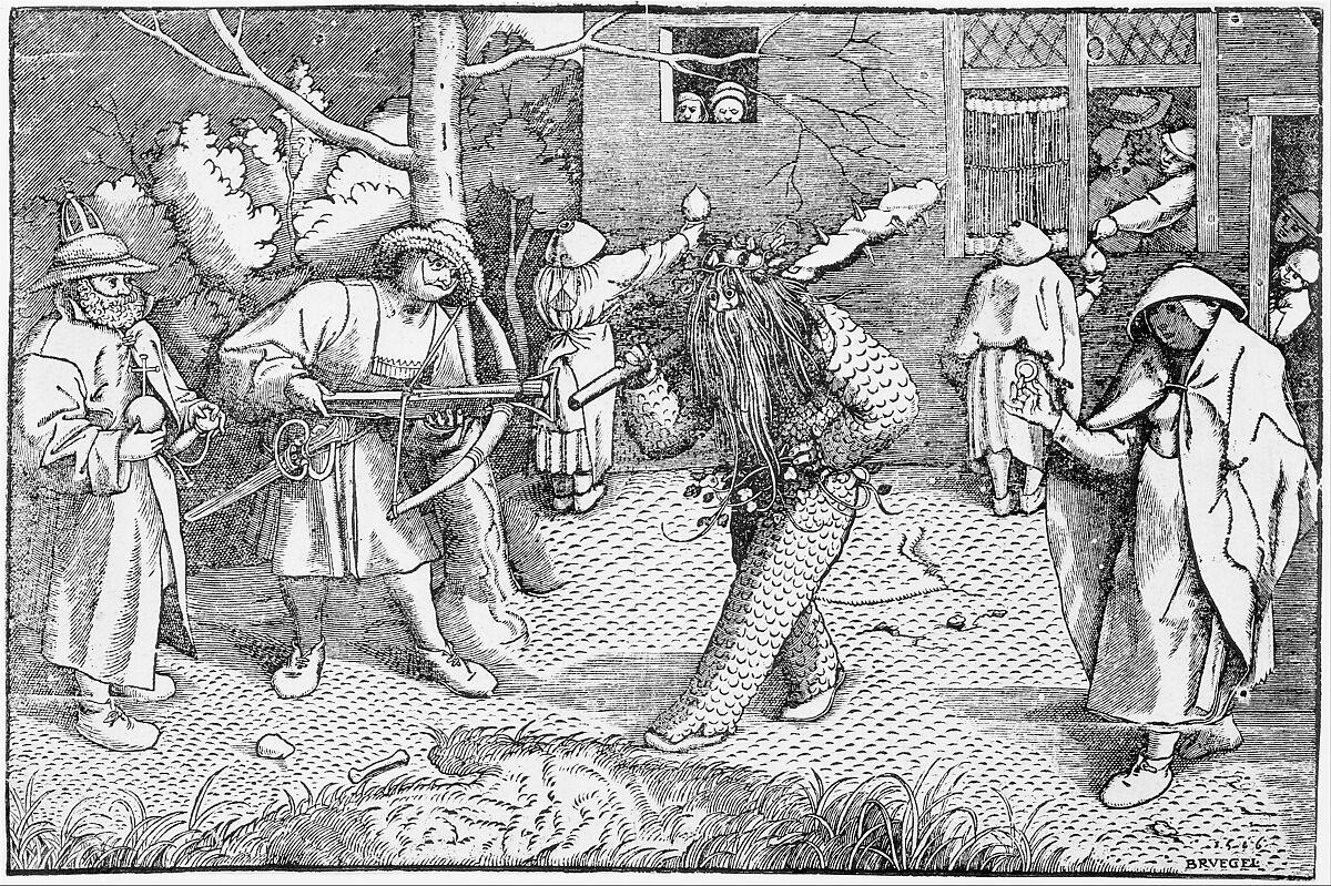 The Wild Man or the Masquerade of Orson and Valentine, Anonymous, Netherlandish, 16th century, Woodcut