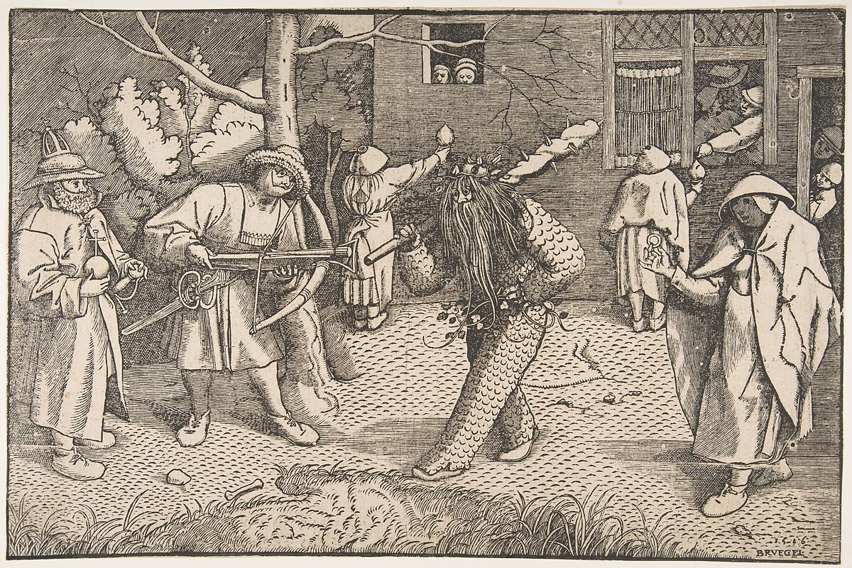 The Wild Man or the Masquerade of Orson and Valentine, Anonymous, Netherlandish, 16th century  Netherlandish, Woodcut