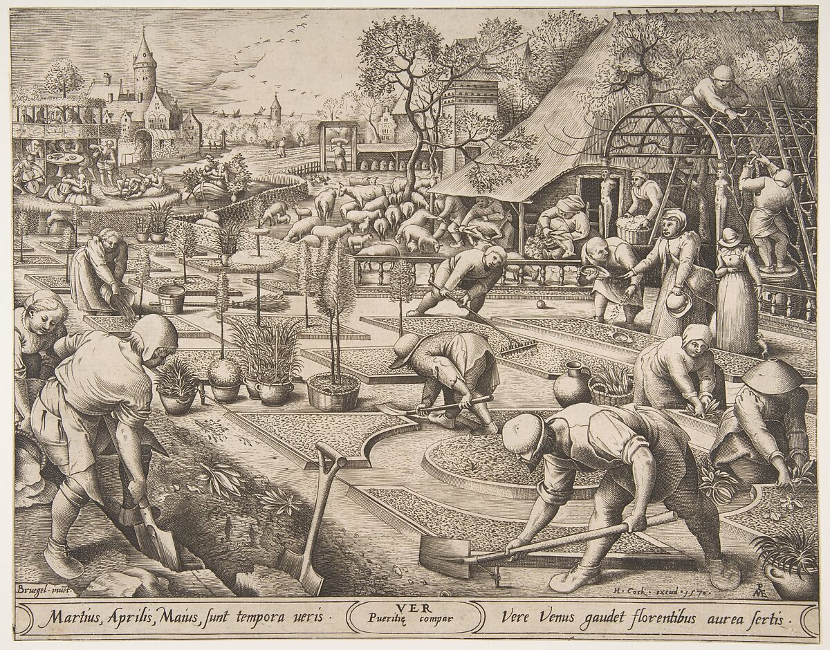 Spring (Ver) from The Seasons, Pieter van der Heyden  Netherlandish, Engraving; first state of three