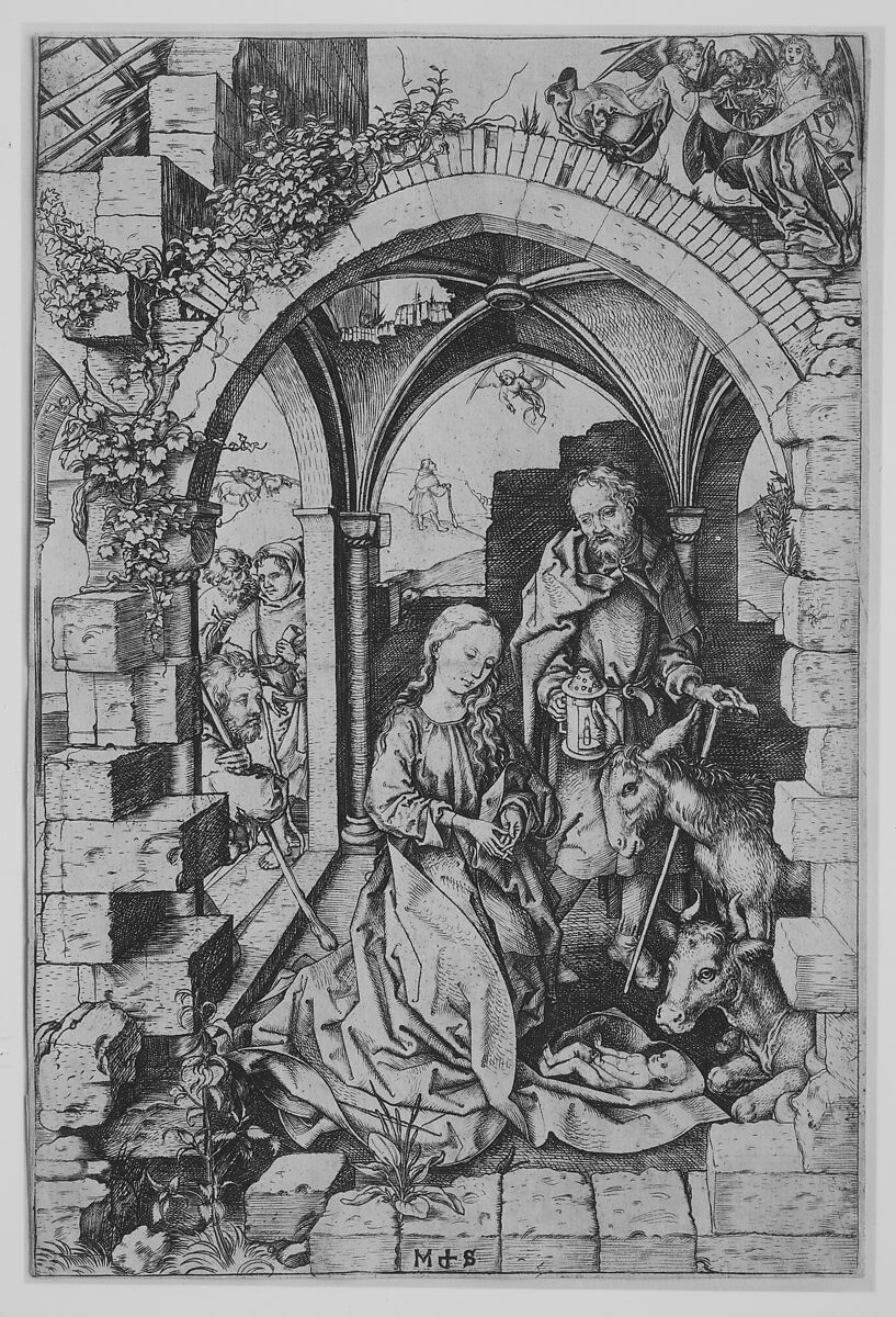 The Nativity, Martin Schongauer (German, Colmar ca. 1435/50–1491 Breisach), Engraving