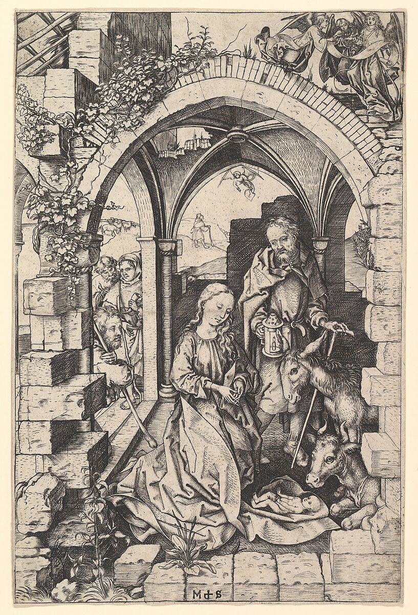 The Nativity, Martin Schongauer (German, Colmar ca. 1435/50–1491 Breisach), Engraving 