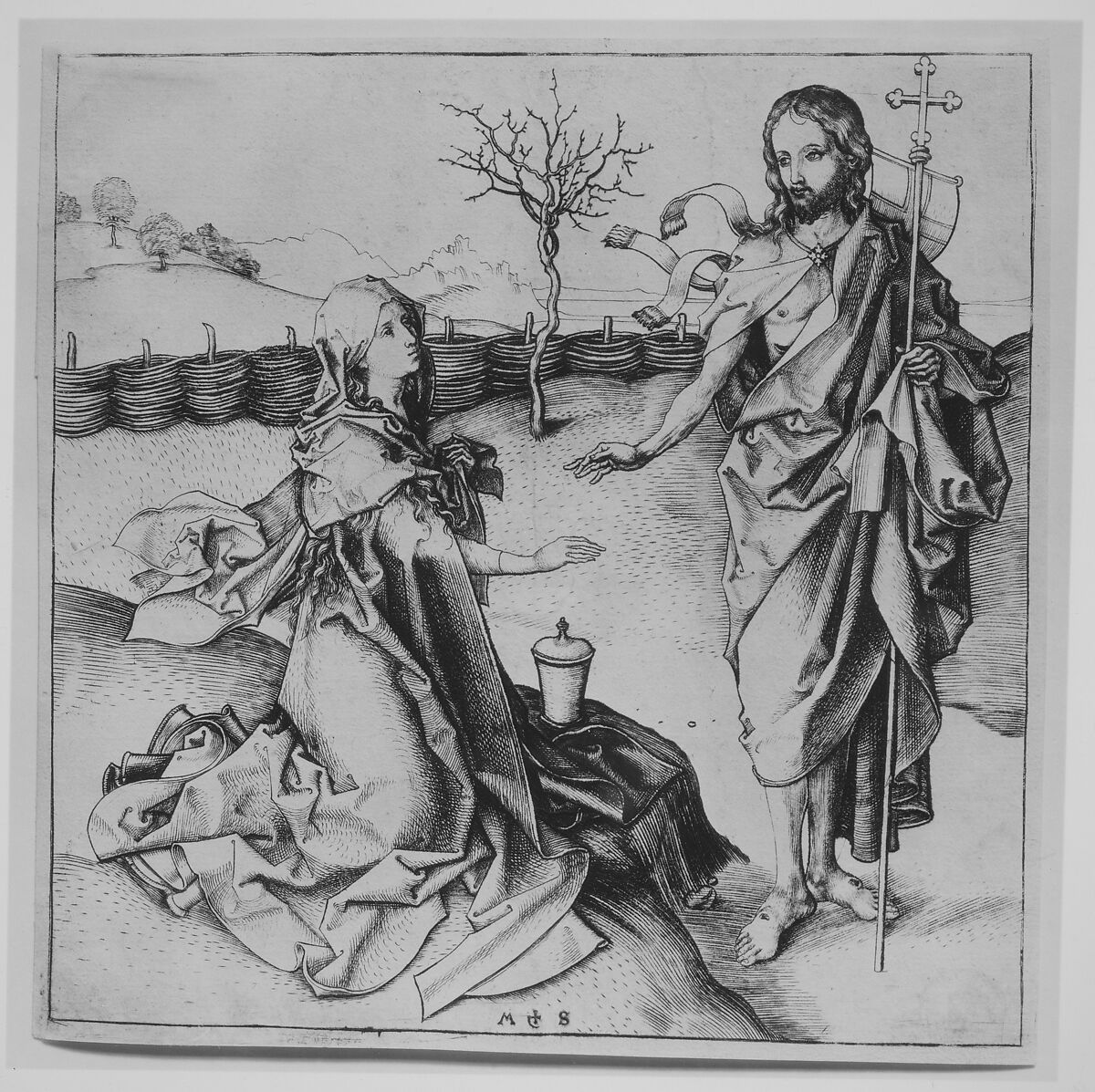 Noli me Tangere, Martin Schongauer (German, Colmar ca. 1435/50–1491 Breisach), Engraving