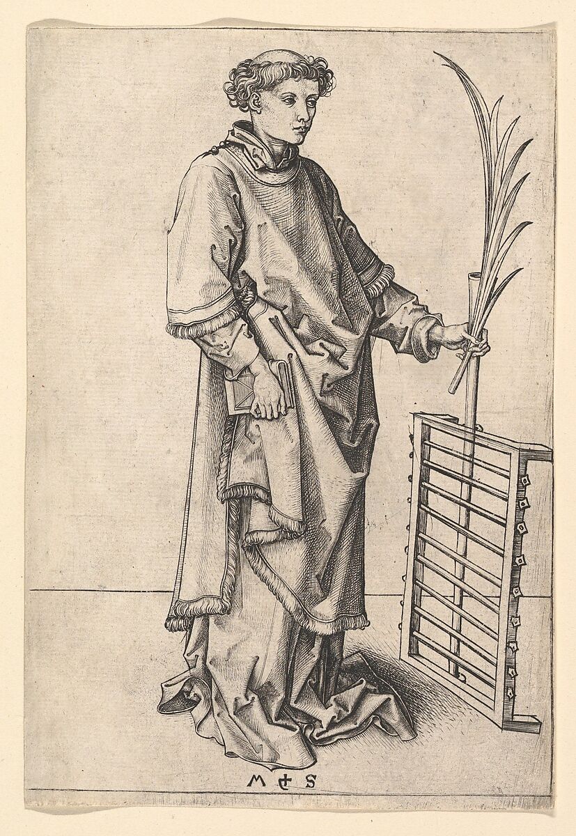 Saint Lawrence, Martin Schongauer (German, Colmar ca. 1435/50–1491 Breisach), Engraving 