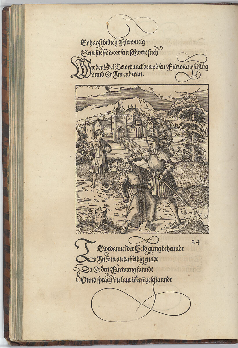 [Der Theuerdank]. Die geverlicheiten und eines teils der geschichten des loblichen streitbaren vnd hochberumbten helds vnd Ritters Tewrdannckhs, Written by Melchior Pfintzing (German), Woodcuts