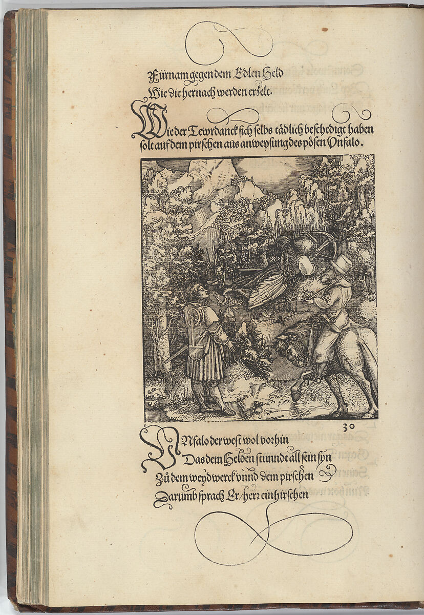 [Der Theuerdank]. Die geverlicheiten und eines teils der geschichten des loblichen streitbaren vnd hochberumbten helds vnd Ritters Tewrdannckhs, Written by Melchior Pfintzing (German), Woodcuts