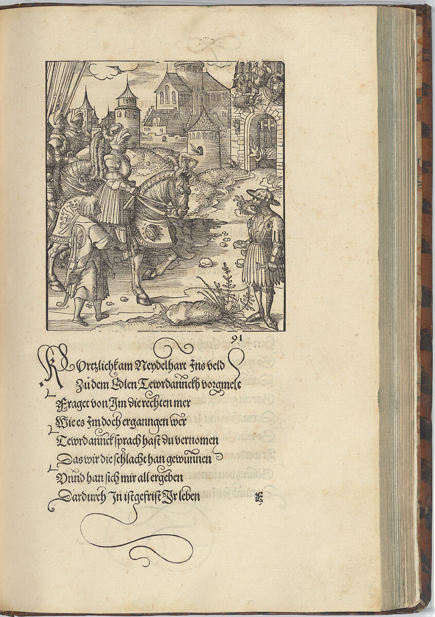 [Der Theuerdank]. Die geverlicheiten und eines teils der geschichten des loblichen streitbaren vnd hochberumbten helds vnd Ritters Tewrdannckhs, Written by Melchior Pfintzing (German), Woodcuts