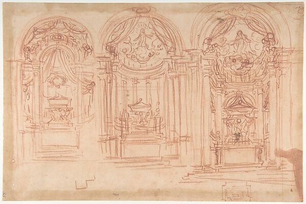 Design for a Catafalgue Used on the Occasion of the Canonization of Saint Mary Magdalen de' Pazzi, Florence, 1669.