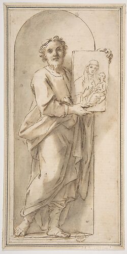 Saint Luke Holding a Painting of the Virgin and Child
