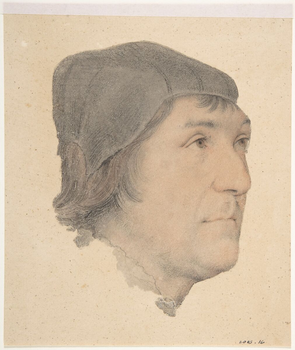 Portrait of John Poyntz, Attributed to Hans Holbein the Younger (German, Augsburg 1497/98–1543 London), Black and red chalk (use of stumping), brush and brown wash and black ink 