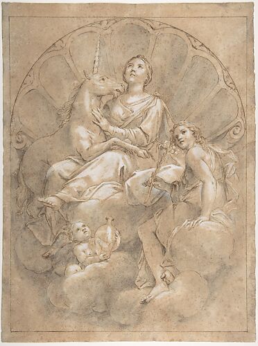 Allegorical Figure of Purity with a Unicorn