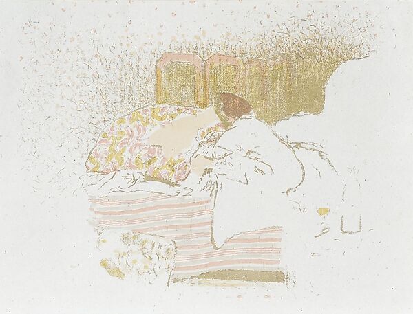 The Birth of Annette, Edouard Vuillard (French, Cuiseaux 1868–1940 La Baule), Color lithograph on China paper; trial proof of undescribed early state