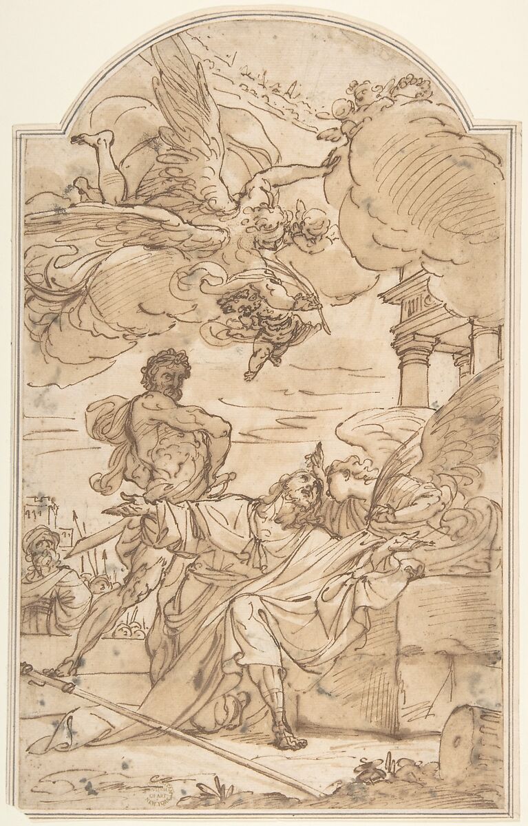 Decapitation of Saint James the Greater, Attributed to Ubaldo Gandolfi (Italian, San Matteo della Decima 1728–1781 Ravenna), Pen and brown ink, brush and brown wash, over slight traces of black chalk 