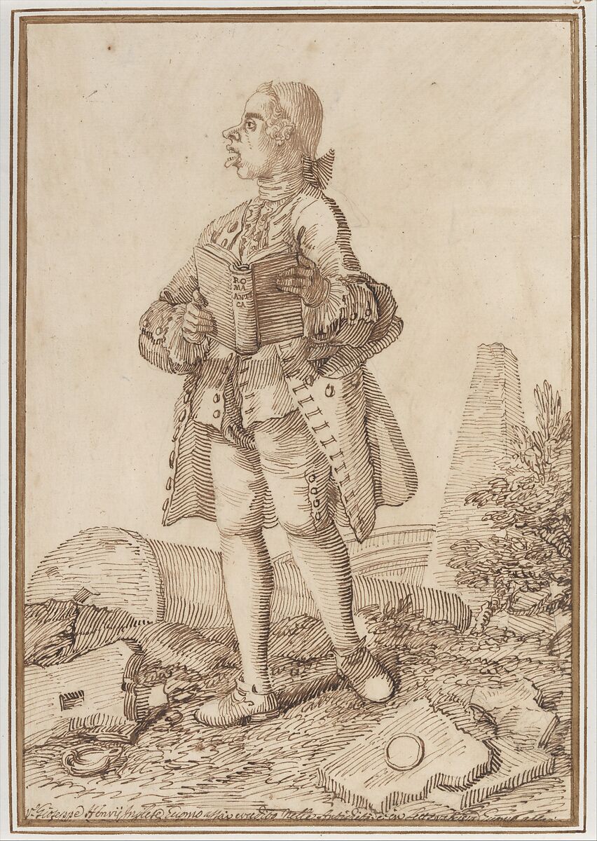 Joseph Henry of Straffan, Co. Kildare, Pier Leone Ghezzi (Italian, Comunanza near Ascoli Piceno 1674–1755 Rome), Pen and brown ink, over traces of black chalk