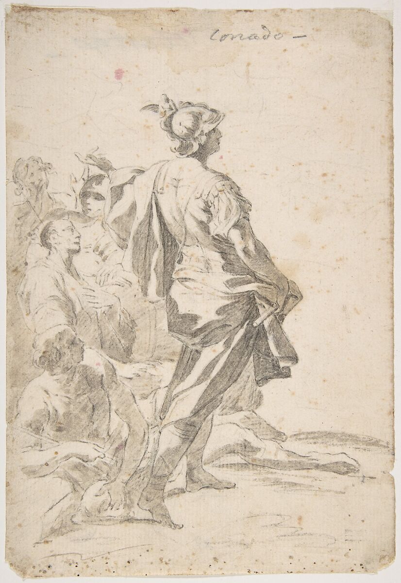 Aeneas and Siblyl, After Corrado Giaquinto (Italian, Molfetta 1703–1766 Naples), Pen and brown ink, with brush and gray wash, over traces of black chalk 