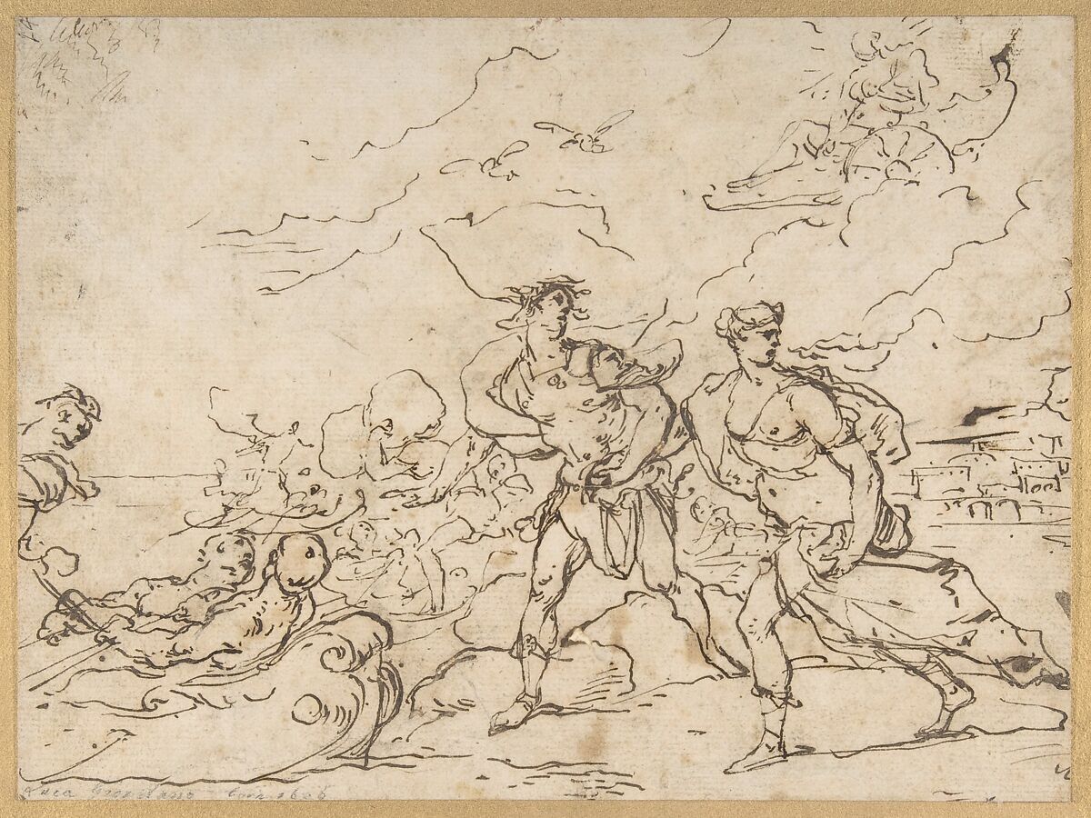 The Abduction of Helen, Luca Giordano (Italian, Naples 1634–1705 Naples), Pen and brown ink 