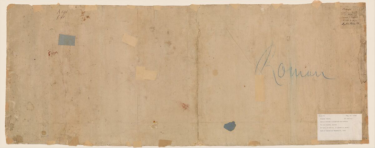 Copy after the Fresco with the Battle of Constantine in the Vatican Palace, After Giulio Romano (Italian, Rome 1499?–1546 Mantua), Pen and brown ink, brush and brown wash