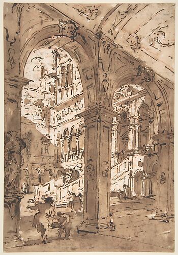 Architectural Capriccio: Courtyard of a Palace