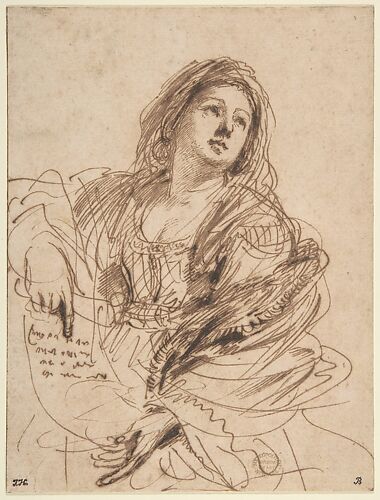 A Sibyl Holding a Scroll (Study for the Cimmerian Sibyl)