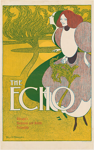 The Echo: Chicago's Humorous and Artistic Fortnightly, William Henry Bradley (American, Boston, Massachusetts 1868–1962 La Mesa, California), Lithograph 