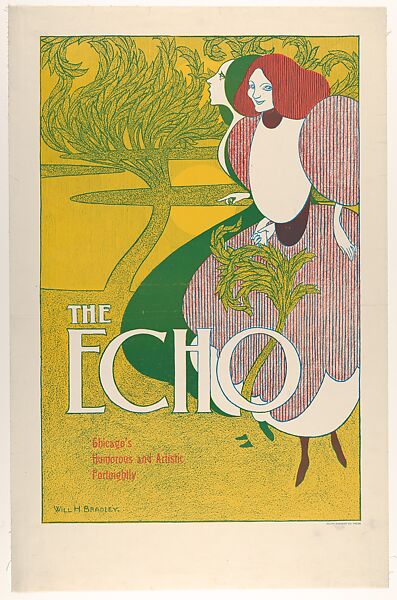 The Echo: Chicago's Humorous and Artistic Fortnightly, William Henry Bradley (American, Boston, Massachusetts 1868–1962 La Mesa, California), Color lithograph 