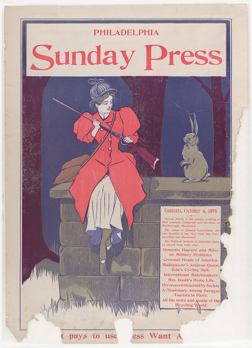 Philadelphia Sunday Press: October 6th, George Reiter Brill (American, Pittsburgh, Pennsylvania 1867–1918 Florida), Commercial relief process and letterpress 
