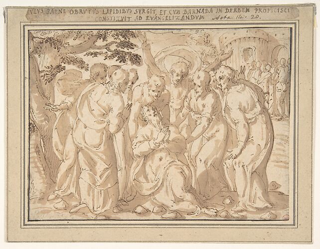 Saint Paul Surrounded by Disciples after His Lapidation at Lystra (Acts 14:20)