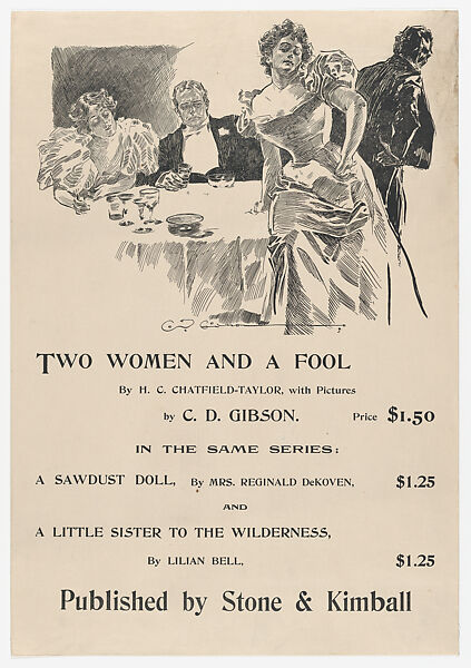 Two Women and a Fool, Charles Dana Gibson (American, Roxbury, Massachusetts 1867–1944 New York), Commercial relief process and letterpress 