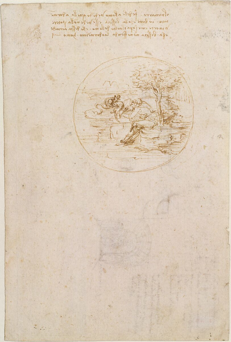 Allegory on the Fidelity of the Lizard (recto); Design for a Stage Setting (verso)