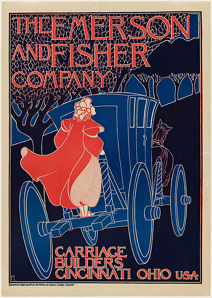 The Emerson and Fisher Company, Carriage Builders, Cincinnati, Ohio, USA, Frank Hazenplug (American, 1873/74–1931), Lithograph 
