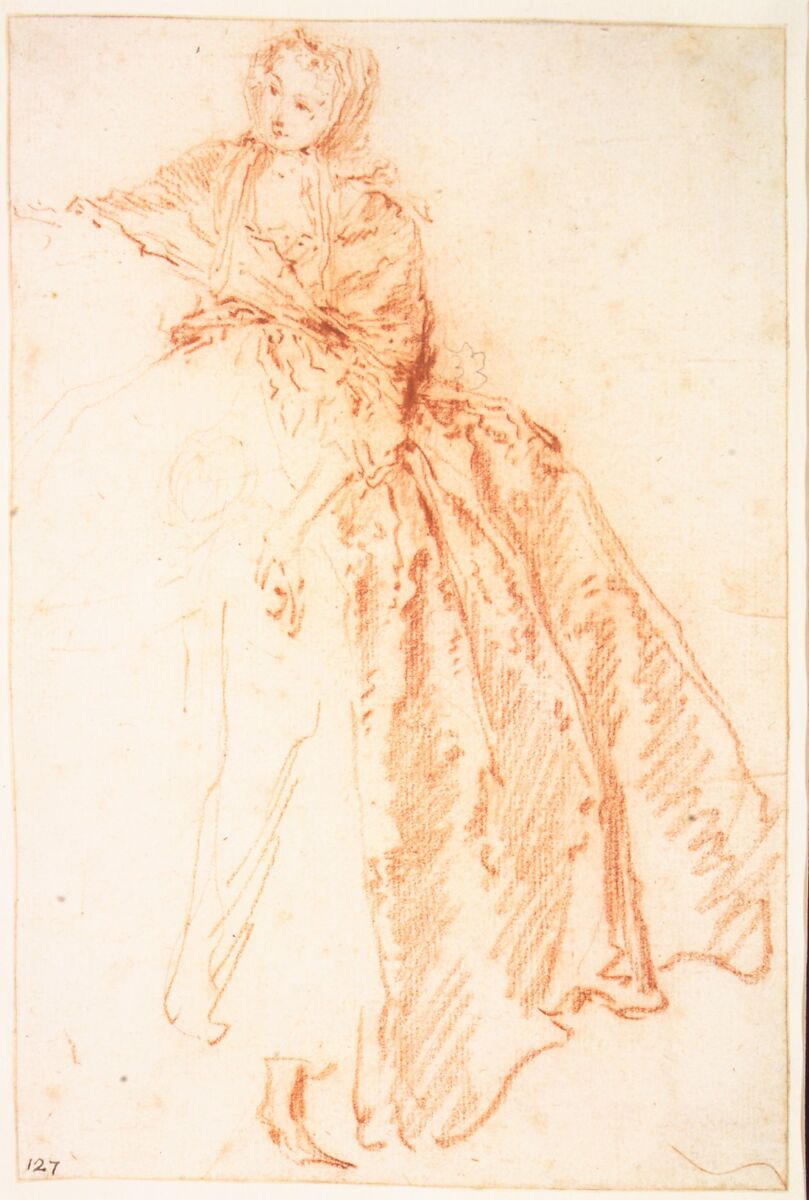 Study for "M. de Pourceaugnac", Jean-Baptiste Joseph Pater (French, Valenciennes 1695–1736 Paris), Red chalk with touches of graphite