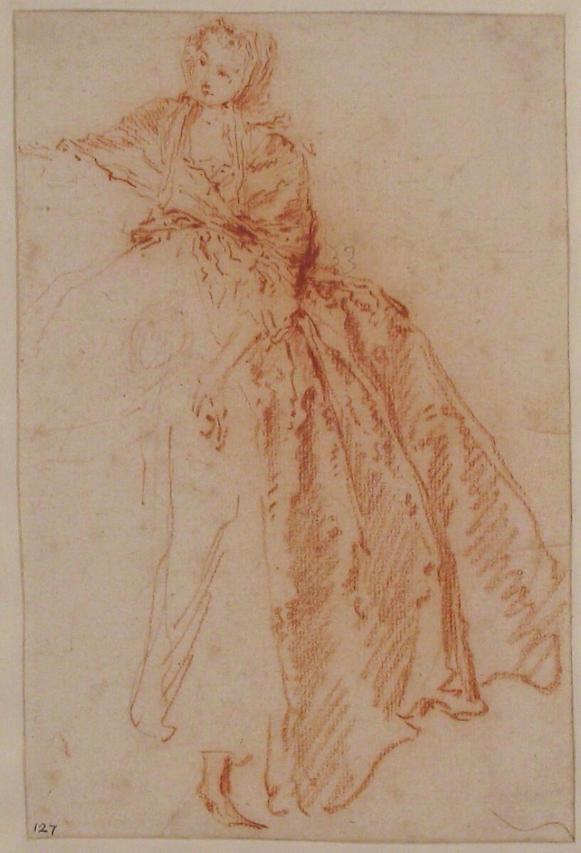 Study for "M. de Pourceaugnac", Jean-Baptiste Joseph Pater (French, Valenciennes 1695–1736 Paris), Red chalk with touches of graphite