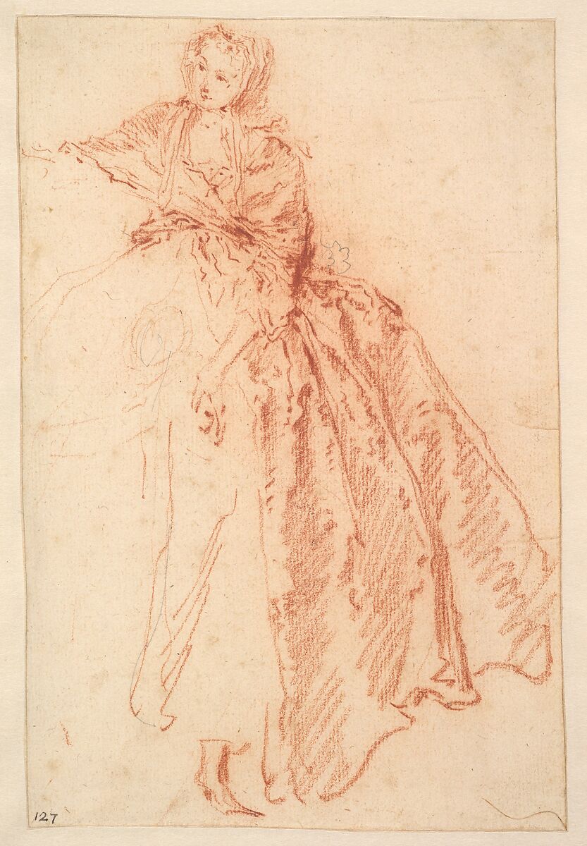 Study for "M. de Pourceaugnac", Jean-Baptiste Joseph Pater (French, Valenciennes 1695–1736 Paris), Red chalk with touches of graphite 