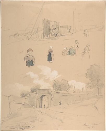 Study Sheet with Figures and Landscapes at Arnemuiden (near Middelburg, The Netherlands)