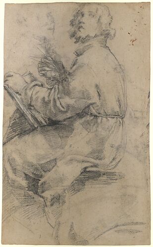 Seated Male Figure with the Head of an Onlooker (recto); Standing Male Figure in a Monk's Habit (verso)