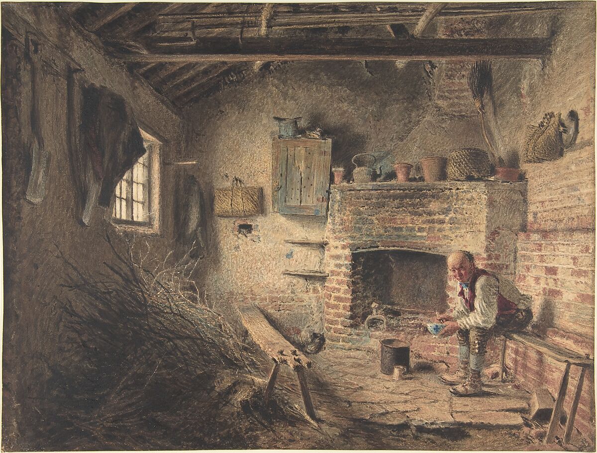The Woodcutter's Breakfast (The Faggot Gatherer's Meal), William Henry Hunt (British, London 1790–1864 London), Watercolor and gouache (bodycolor) over graphite 