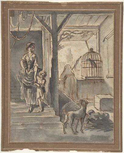 Woman and Child on Stairs