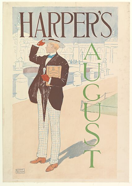 Harper's: August, Edward Penfield (American, Brooklyn, New York 1866–1925 Beacon, New York), Color lithograph 