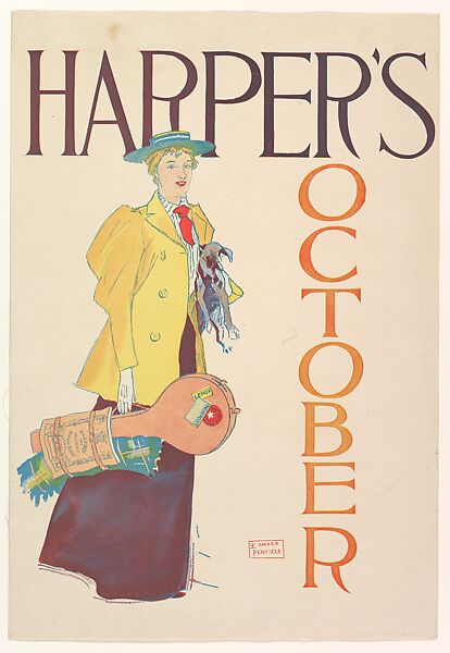 Harper's: October, Edward Penfield (American, Brooklyn, New York 1866–1925 Beacon, New York), Color lithograph 