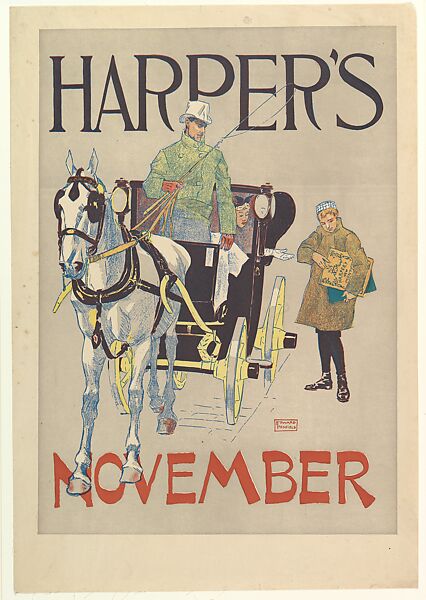Harper's: November, Edward Penfield (American, Brooklyn, New York 1866–1925 Beacon, New York), Color lithograph 