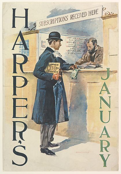 Harper's, January, Edward Penfield (American, Brooklyn, New York 1866–1925 Beacon, New York), Lithograph 