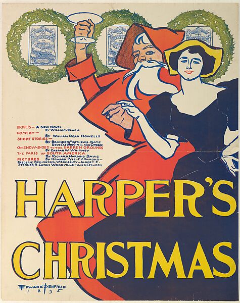 Harper's: Christmas, Edward Penfield (American, Brooklyn, New York 1866–1925 Beacon, New York), Color lithograph 