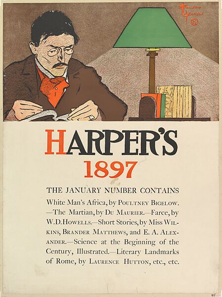 Harper's, January, Edward Penfield (American, Brooklyn, New York 1866–1925 Beacon, New York), Lithograph and letterpress 