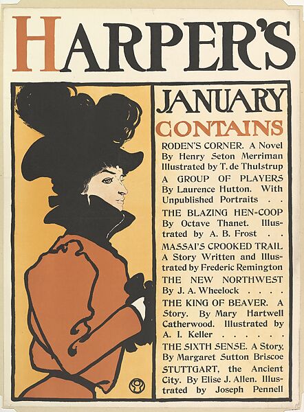 Harper's, January, Edward Penfield (American, Brooklyn, New York 1866–1925 Beacon, New York), Lithograph and letterpress 