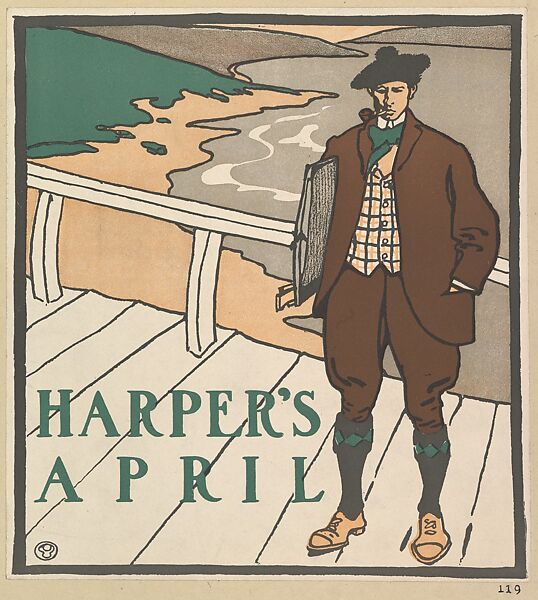 Harper's, April, Edward Penfield (American, Brooklyn, New York 1866–1925 Beacon, New York), Liithograph 