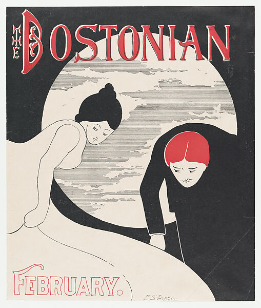 The Bostonian, February, E. S. Pierce (American, late 19th century), Lithograph 