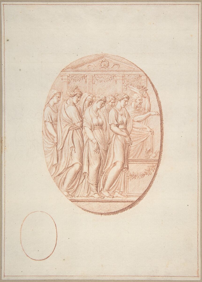 Figures before an Altar, Bernard Picart (French, Paris 1673–1733 Amsterdam), Red chalk 