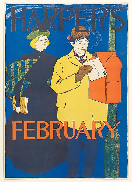Harper's, February, Edward Penfield (American, Brooklyn, New York 1866–1925 Beacon, New York), Lithograph 