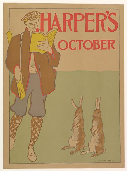 Harper's: October, Edward Penfield (American, Brooklyn, New York 1866–1925 Beacon, New York), Color lithograph 
