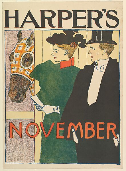 Harper's: November, Edward Penfield (American, Brooklyn, New York 1866–1925 Beacon, New York), Lithograph 
